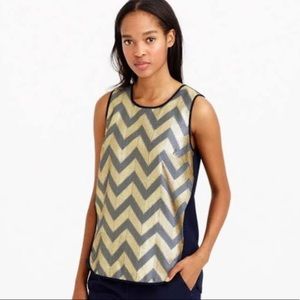 Blue and gold jcrew top